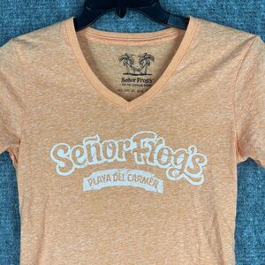 Senor Frogs‎ Shirt Womens Small Basic Top Short-Sleeve Casual Fitted